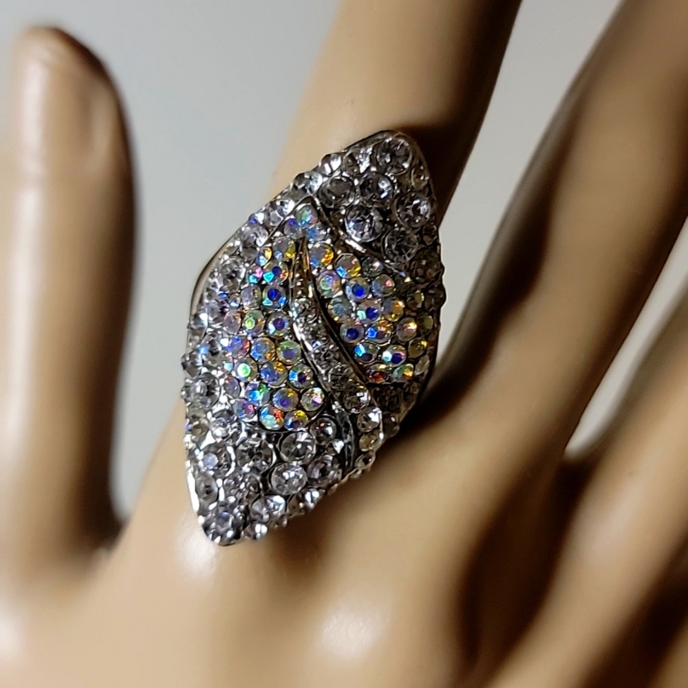Unique Crystal Ring Size 9 - Picture 4 of 5